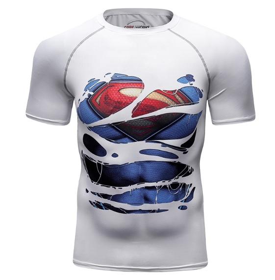 Superman Man of Steel 'Hero Revealed' Compression Short Sleeve Rashguard-RashGuardStore