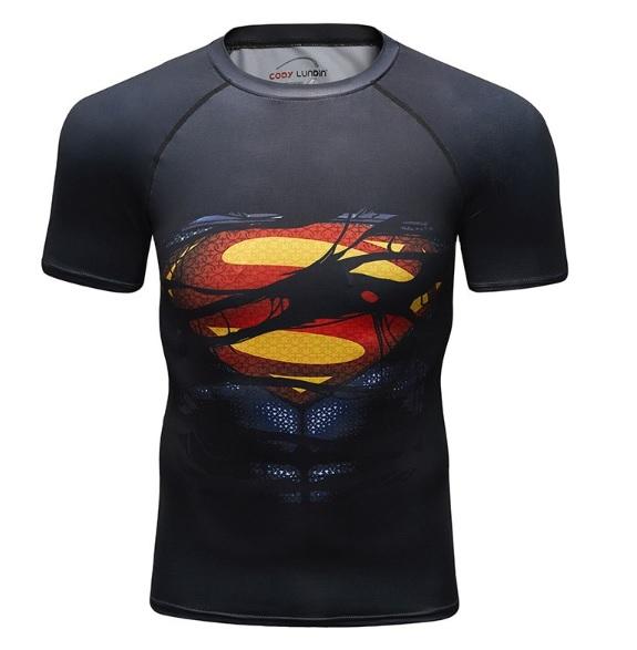 Superman Metropolis "Hero Revealed' Compression Short Sleeve Rashguard-RashGuardStore