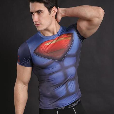 Superman "New 52" Compression Short Sleeve Rashguard-RashGuardStore