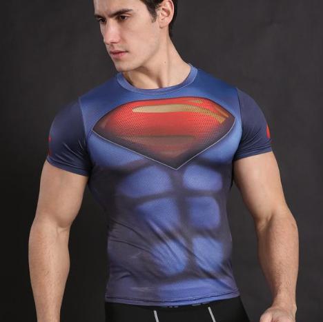 Superman "New 52" Compression Short Sleeve Rashguard-RashGuardStore