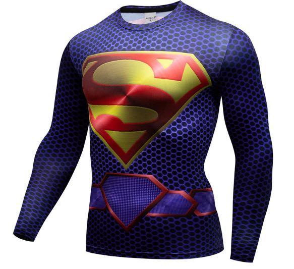 Superman "New 52" Premium Dri-Fit Long Sleeve Rashguard-RashGuardStore