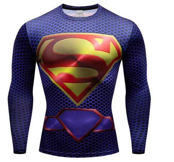 Superman "New 52" Premium Dri-Fit Long Sleeve Rashguard-RashGuardStore