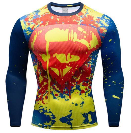 Superman "Paintball" Premium Dri-Fit Long Sleeve Rashguard-RashGuardStore