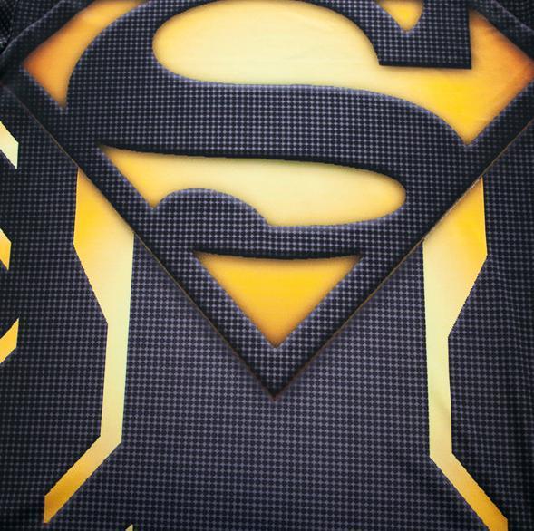 Superman "Powersuit Black/Yellow" Premium Dri-Fit Long Sleeve Rashguard-RashGuardStore