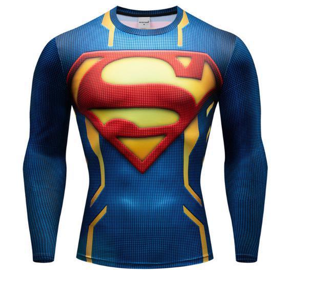 Superman "Powersuit Classic" Premium Dri-Fit Long Sleeve Rashguard-RashGuardStore