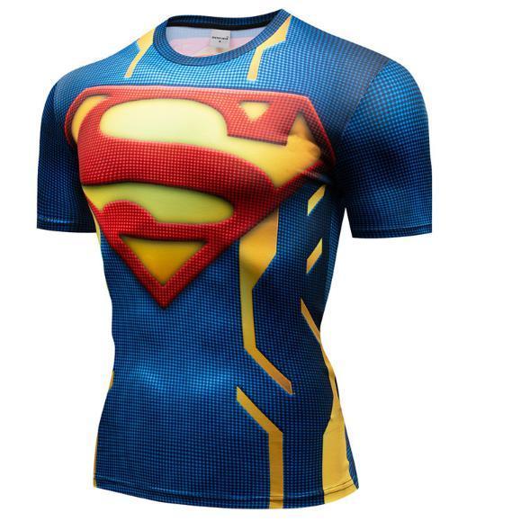 Superman "Powersuit Classic" Premium Dri-Fit Short Sleeve Rashguard-RashGuardStore