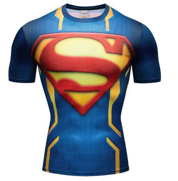 Superman "Powersuit Classic" Premium Dri-Fit Short Sleeve Rashguard-RashGuardStore