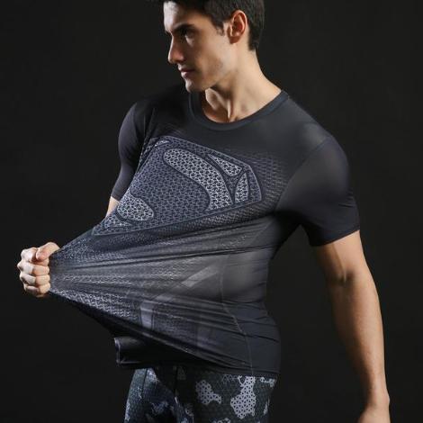 Superman "Reign Of Superman" Short Sleeve Compression Rashguard-RashGuardStore