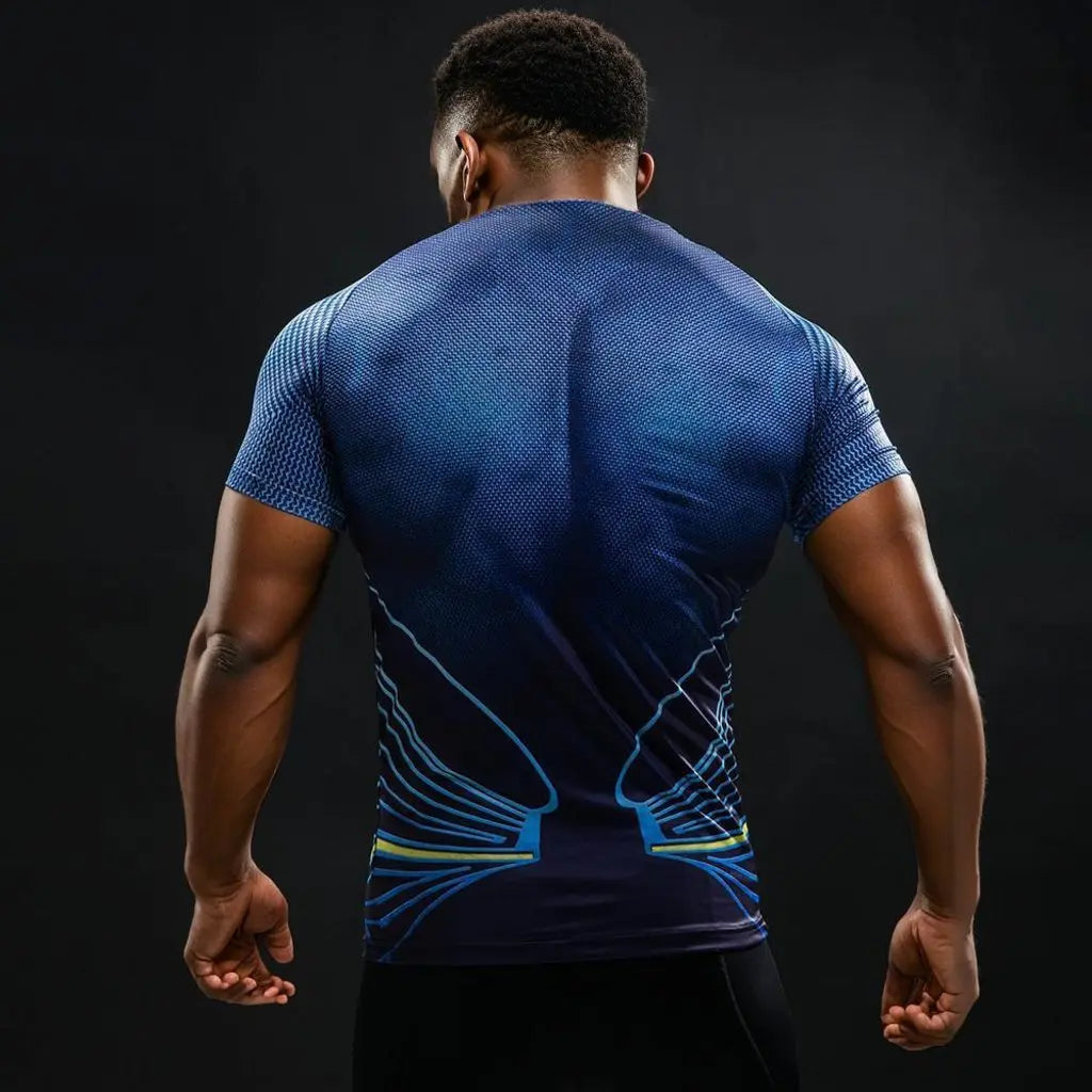 Superman Short Sleeve Compression Rashguard-RashGuardStore