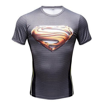 Superman "Smallville Gold S" Compression Short Sleeve Rash Guard-RashGuardStore