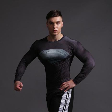 Superman "World Of New Krypton" Long Sleeve Compression Rashguard-RashGuardStore