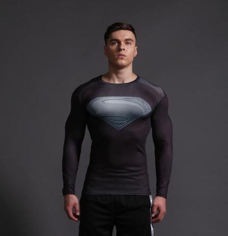 Superman "World Of New Krypton" Long Sleeve Compression Rashguard-RashGuardStore