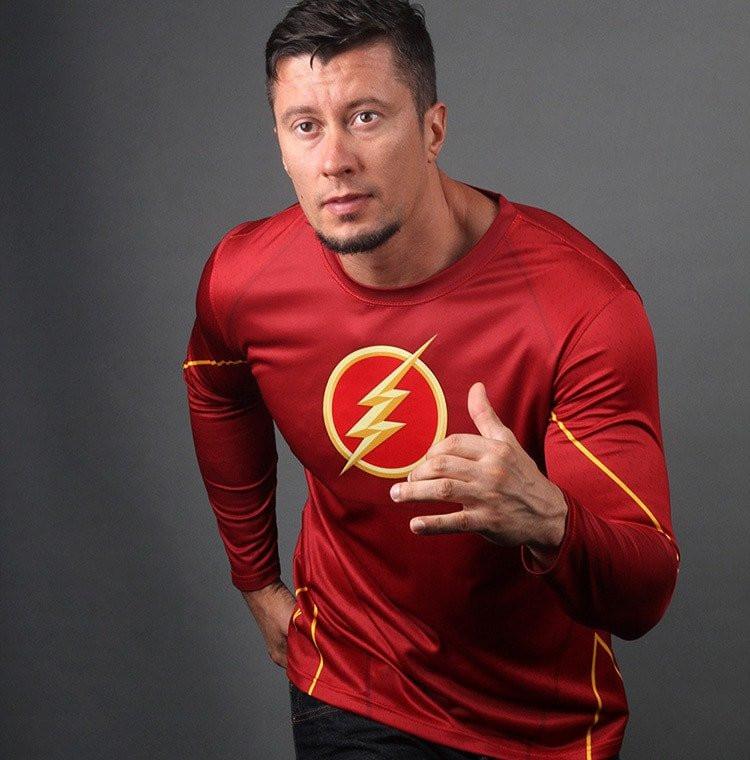 The Flash "Classic" Long Sleeve Compression Rash Guard-RashGuardStore