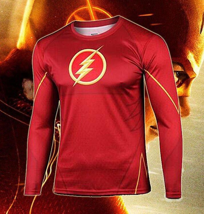 The Flash "Classic" Long Sleeve Compression Rash Guard-RashGuardStore