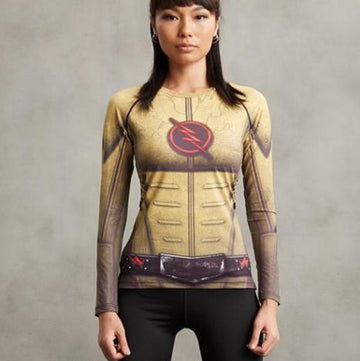 The Flash "Reverse" Women's Long Sleeve Compression Rashguard-RashGuardStore