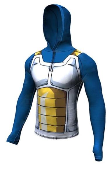 Vegeta Cell Armor Dragon Ball Z Long Sleeve Rashguard Hoodie-RashGuardStore