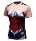 Wonder Woman 'Armor' Compression Short Sleeve Rash Guard-RashGuardStore