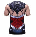 Wonder Woman 'Armor' Compression Short Sleeve Rash Guard-RashGuardStore