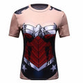 Wonder Woman 'Armor' Compression Short Sleeve Rash Guard-RashGuardStore