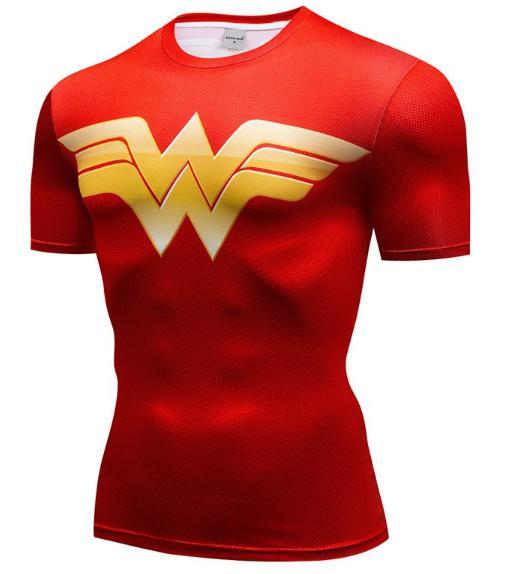 Wonder Woman 'Classic' Premium Compression Short Sleeve Rash Guard-RashGuardStore